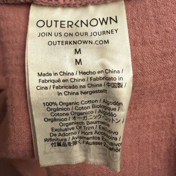 Outerknown Size Medium Organic Cotton Oydssey Peasant Tiered Midi Dress - Picture 13 of 13